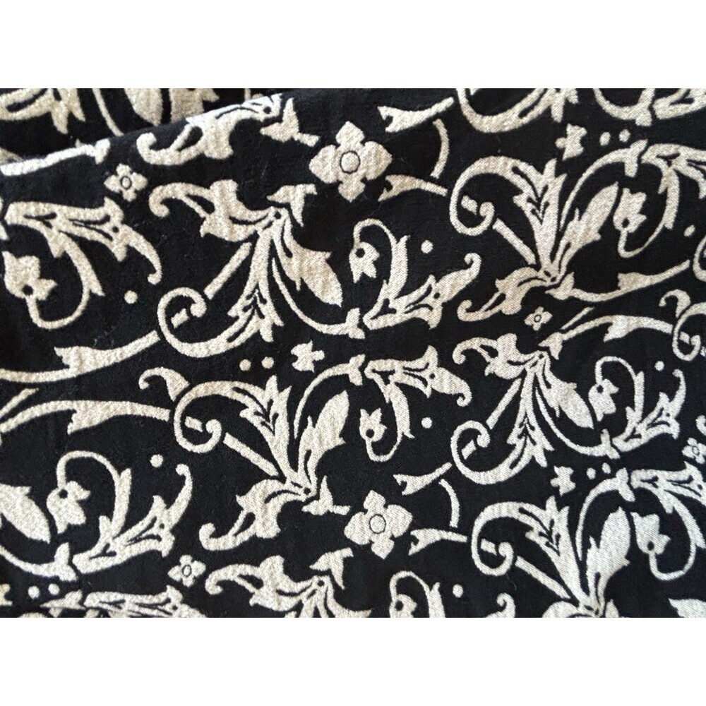Alice + Olivia Boatneck Bell Sleeve Damask Blouse Women’s Black Gold Top Sz 2 - Picture 12 of 13